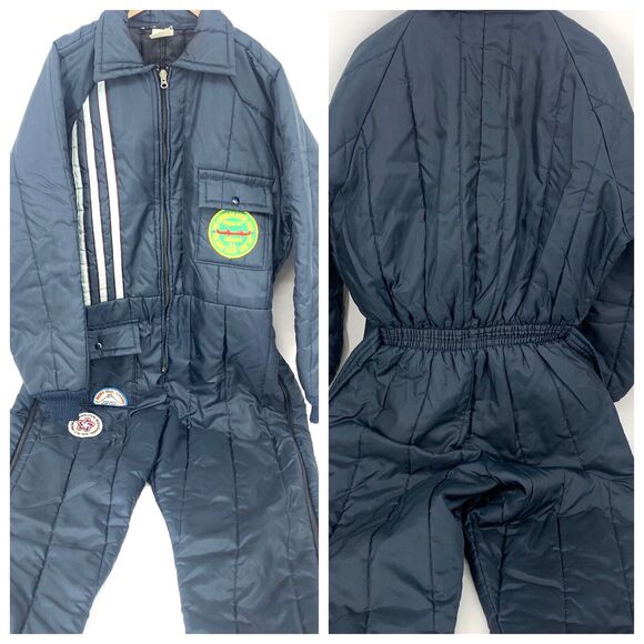 Vintage Men's Walls Insulated Snowmobile Suit with Patches Size L - Picture 1 of 12